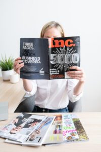 photo of Anna Stallmann holding and Inc. magazine reading stories