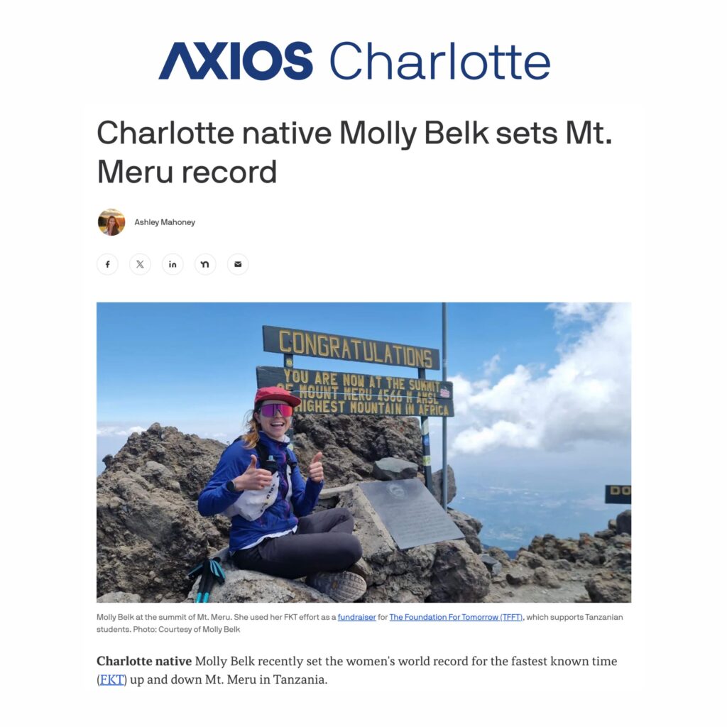 Charlotte native Molly Belk sets Mt. Meru record