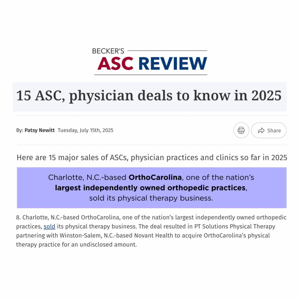 15 ASC, Physician Deals to Know in 2025