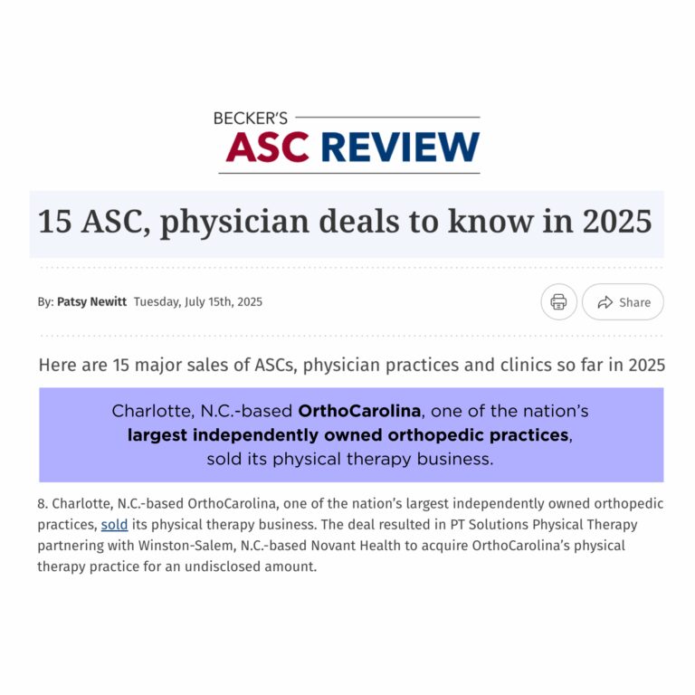 15 ASC, Physician Deals to Know in 2025