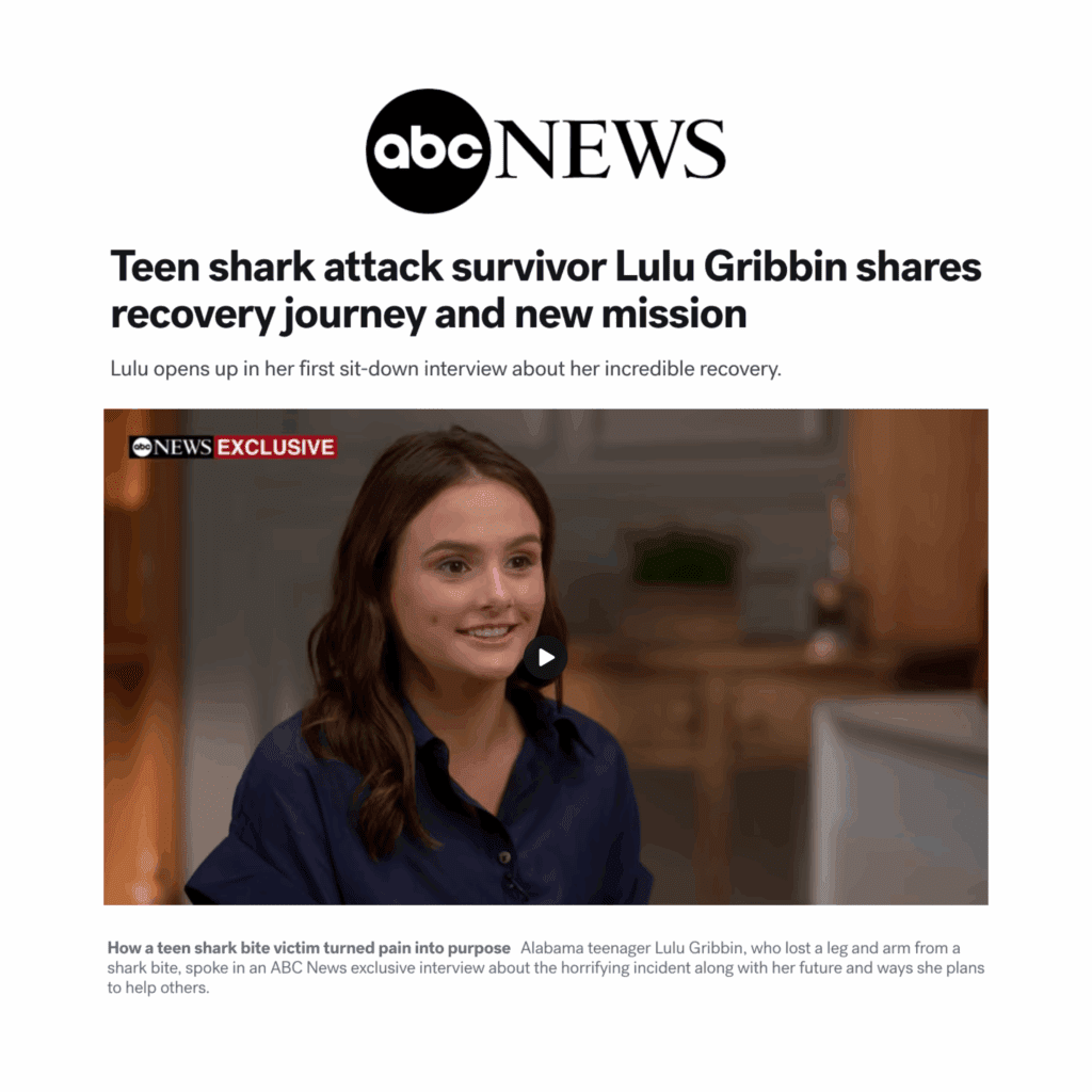 Teen Shark Attack Survivor Lulu Gribbin Shares Recovery, Mission