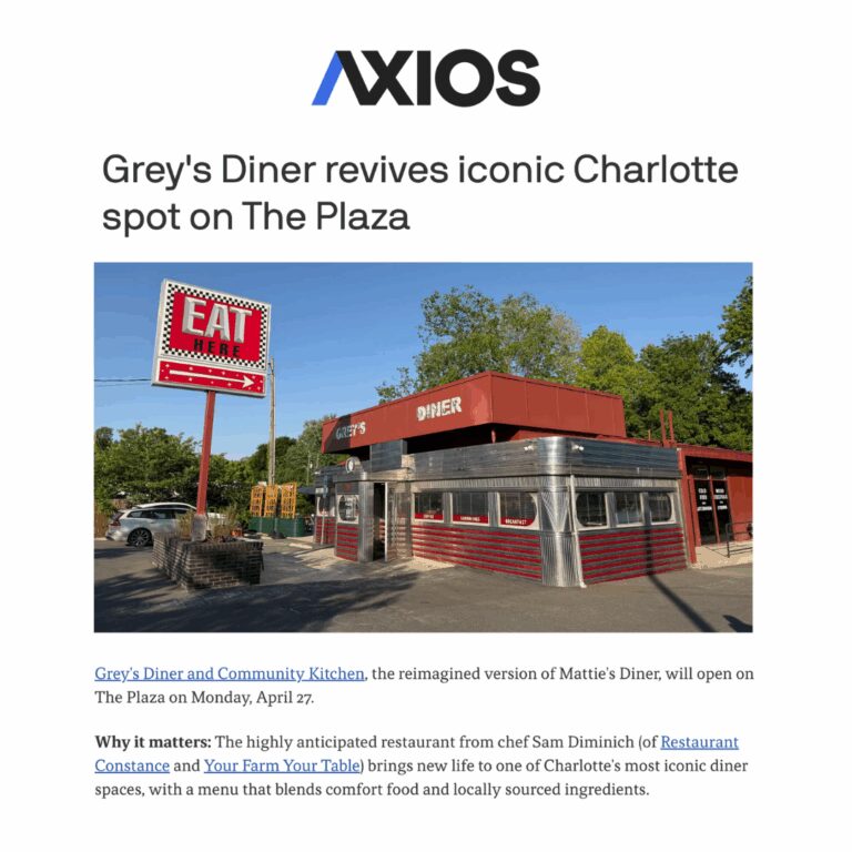 Axios: Grey's Diner revives iconic Charlotte spot on The Plaza