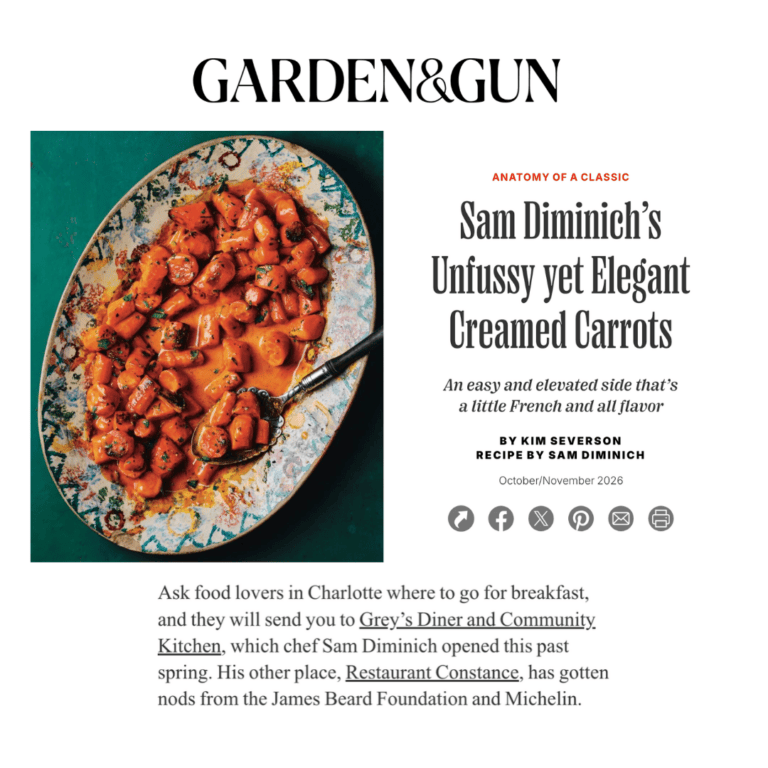 Sam Diminich Featured on Garden & Gun